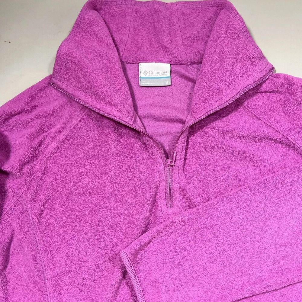 Columbia Womens Pink Arctic Air Fleece‎ 1/2 Zip Sweater Size Medium Xl6624